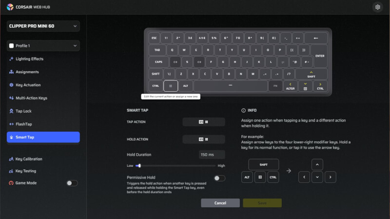 Corsair Clipper Pro Mini 60 Software - Smart Tap.jpg